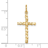 NUGGET CROSS Charm Pendant in Real 10k Yellow Gold