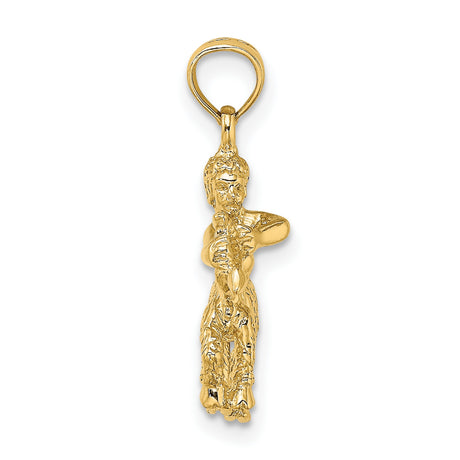 10k Yellow Gold Sagittarius Pendant, Centaur Archer Zodiac Symbol, Unisex Horoscope Jewelry