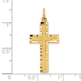 Cross Charm Pendant in Real 10k Yellow Gold