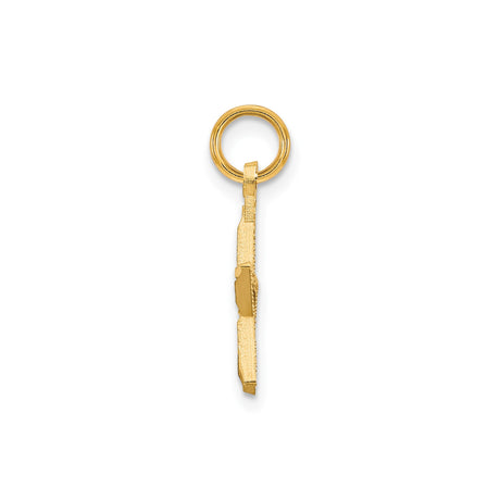 10k Yellow Gold Star Pendant Charm, Open Five-Point Outline, Flat Back Celestial Design