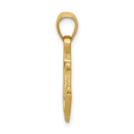 10k Yellow Gold Anchor Pendant, Nautical Symbol of Hope, Strength, and Stability
