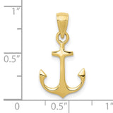 10k Yellow Gold Anchor Pendant, Nautical Symbol of Hope, Strength, and Stability
