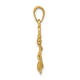 10k Yellow Gold Anchor Pendant with Wrapped Rope Design, Nautical Christian Symbol for Men or Unisex
