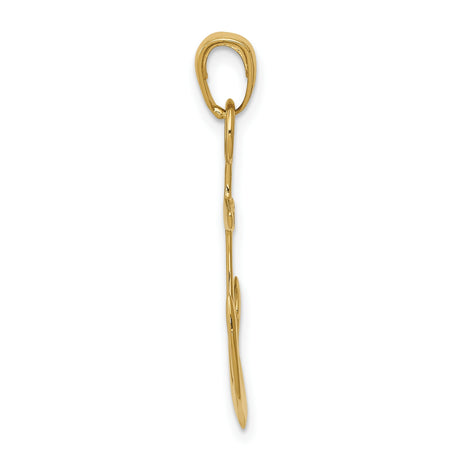 10k Yellow Gold Anchor Pendant, Nautical Christian Symbol with Faith Strength Hope Theme