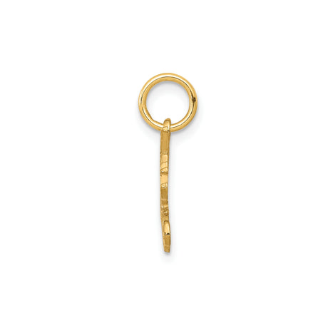 10k Yellow Gold Sweet 16 Pendant with Block Lettering, Polished Birthday Charm for Teen Girls