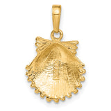 10k Yellow Gold Pendant, Scallop Shell Camino de Santiago Symbol, Religious Travel Charm for Women