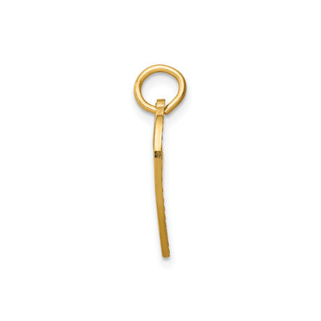 10k Yellow Gold Heart Pendant, Sweet 15 Quinceañera Charm for Teen Girls