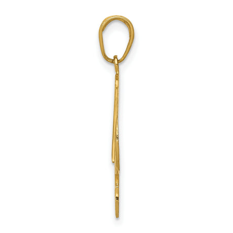 10k Yellow Gold Pelican Pendant, Detailed Bird Design, Nautical Animal Theme for Women or Unisex Wear