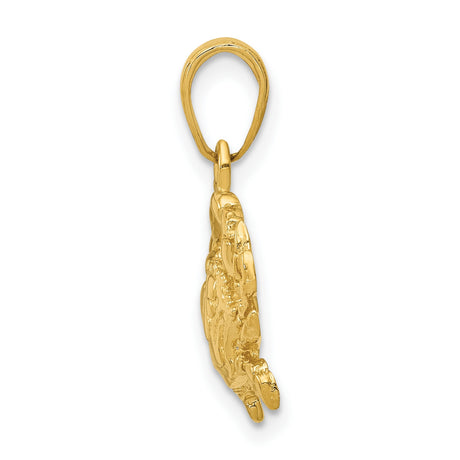 10k Yellow Gold Crab Pendant, Cancer Zodiac Sign Astrology Charm, Nautical Jewelry for Women or Unisex