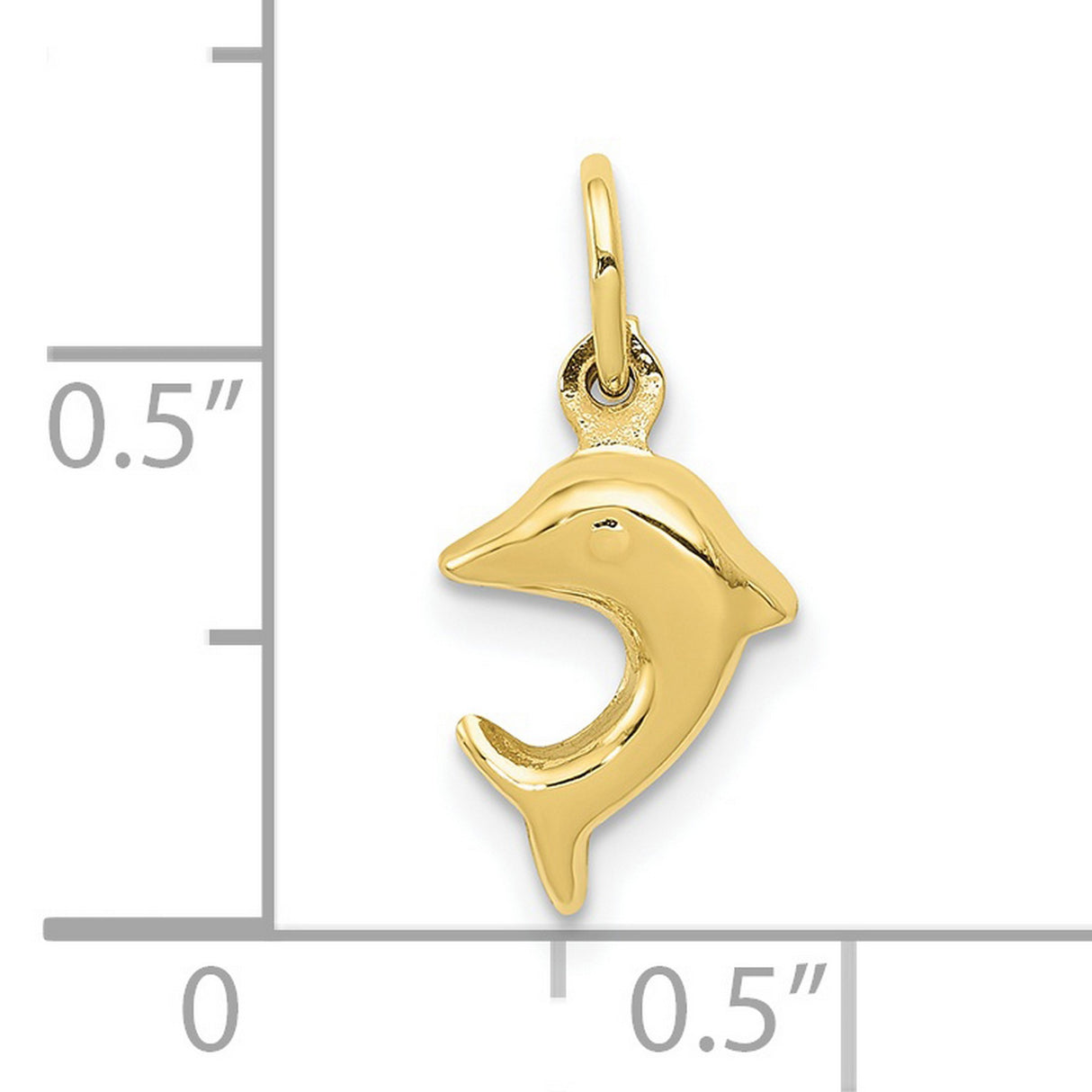 10k Yellow Gold Dolphin Pendant, Open Design Ocean Theme Charm, Nature-Inspired Unisex Jewelry