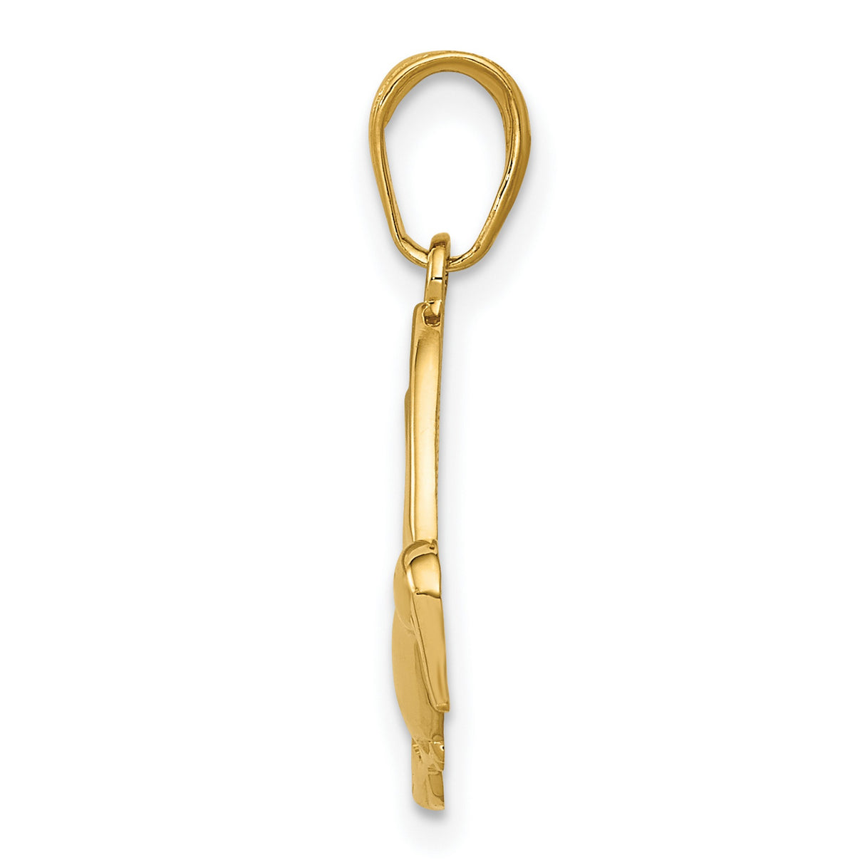 10k Yellow Gold Hummingbird Pendant with Open Wings, Symbol of Joy and Freedom for Women