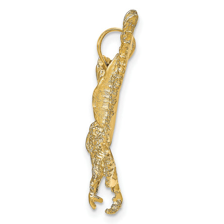 10k Yellow Gold Eagle Pendant with Flying Eagle Design, Spread Wings and Talons, Patriotic Jewelry