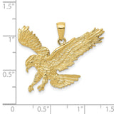 10k Yellow Gold Eagle Pendant with Outstretched Wings, Symbol of Strength and Freedom for Men