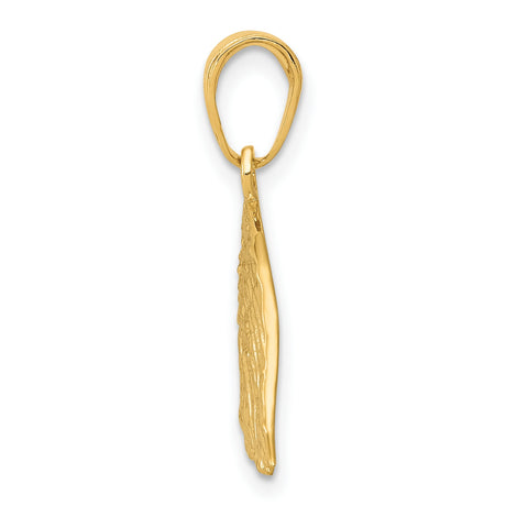 10k Yellow Gold Eagle Head Pendant, Bald Eagle Patriotic Wildlife Charm for Men or Unisex Wear