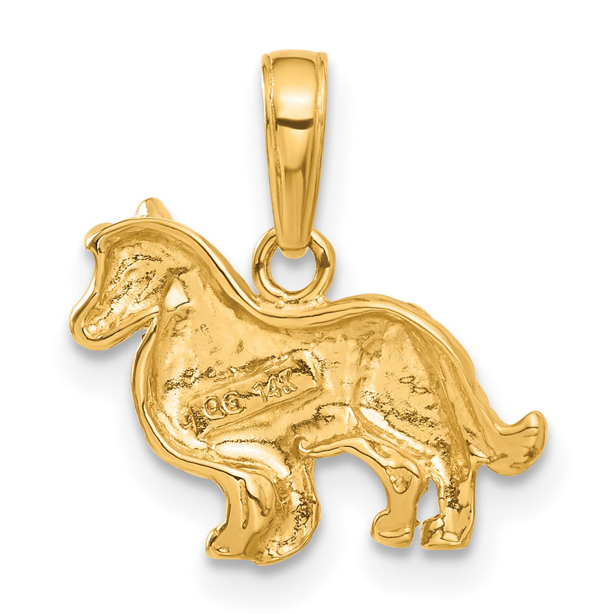 10k Yellow Gold Shetland Sheepdog Pendant, Detailed Collie Dog Charm, Animal Jewelry for Women