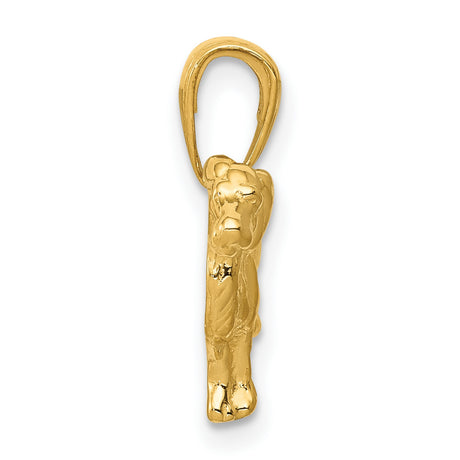 10k Yellow Gold Dog Pendant with Detailed Retriever or Spaniel Design
