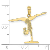 10k Yellow Gold Gymnast Pendant Featuring Handstand on Balance Beam Design