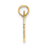 10k Yellow Gold Megaphone Charm Pendant with Ornate Scroll Design, Sports Jewelry for Women