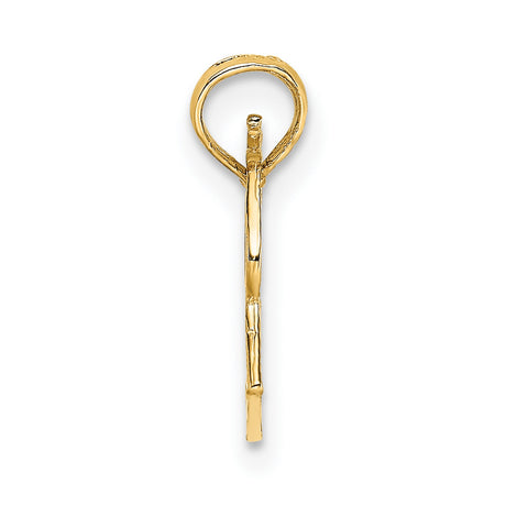 10k Yellow Gold Megaphone Charm Pendant with Ornate Scroll Design, Sports Jewelry for Women