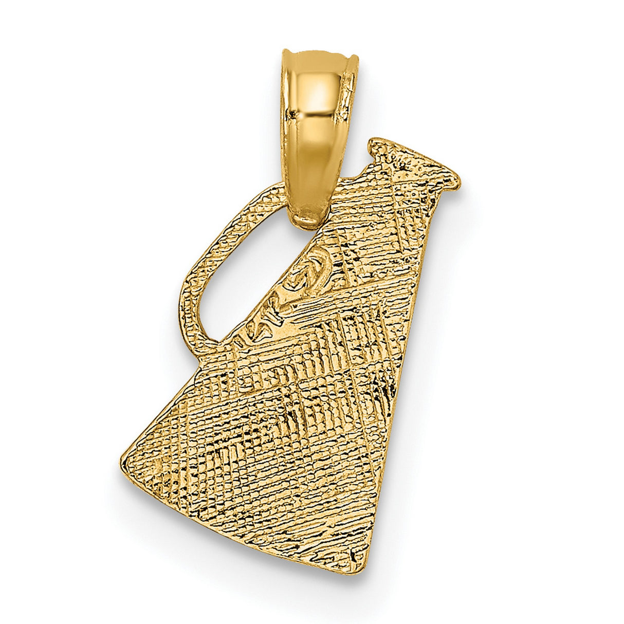 10k Yellow Gold Megaphone Charm Pendant with Ornate Scroll Design, Sports Jewelry for Women