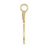 10k Yellow Gold Cheerleader Pendant with Pom-Poms, Jumping Female Sports Charm