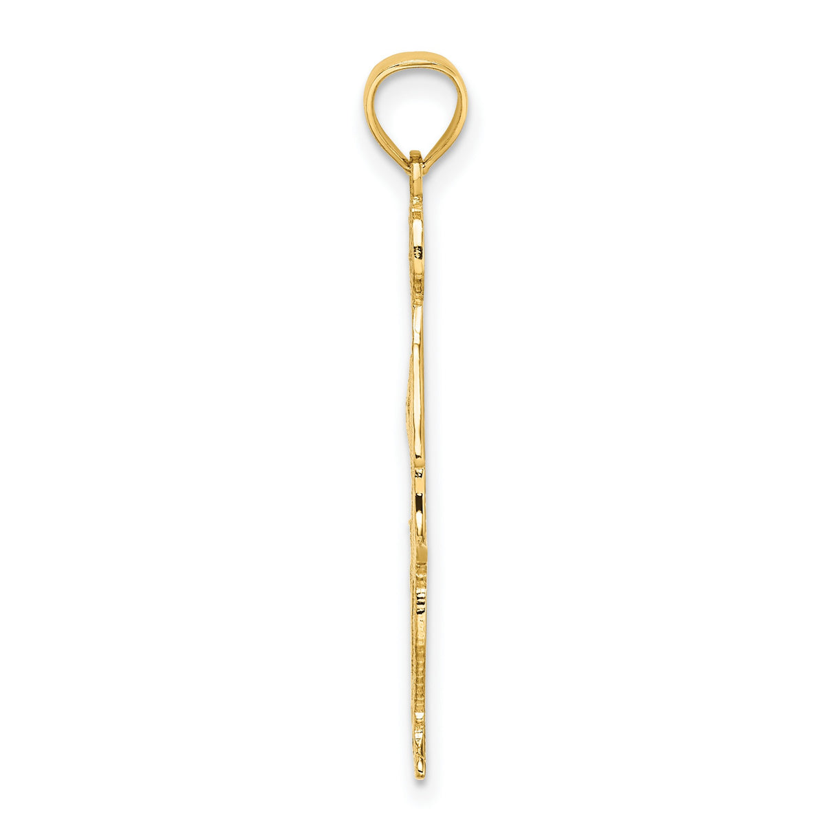 10k Yellow Gold Cheerleader Pendant in Action Pose with Pom-Poms, Sports Charm for Women