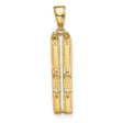 10k Yellow Gold Crossed Skis Pendant, Unisex Skiing Charm, Alpine Sports Theme Jewelry