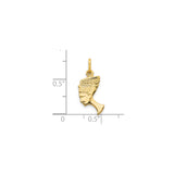 10k Yellow Gold Nefertiti Pendant, Egyptian Queen Profile Charm, African Heritage Amulet
