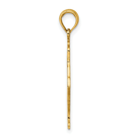 10k Yellow Gold Ice Skater Pendant, Figure Skating Charm in Skating Pose for Women