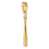 10k Yellow Gold Baseball Bat Pendant, Detailed Sports Theme for Men or Unisex Wear