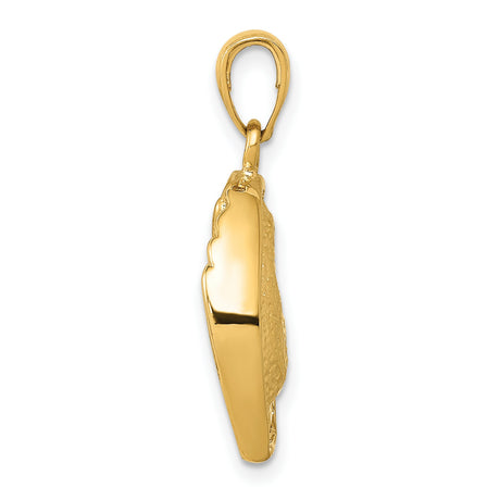 10k Yellow Gold Baseball Glove Pendant with Raised Ball Detail, Sports Charm for Men or Unisex
