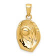 10k Yellow Gold Baseball Glove Pendant with Raised Ball Detail, Sports Charm for Men or Unisex