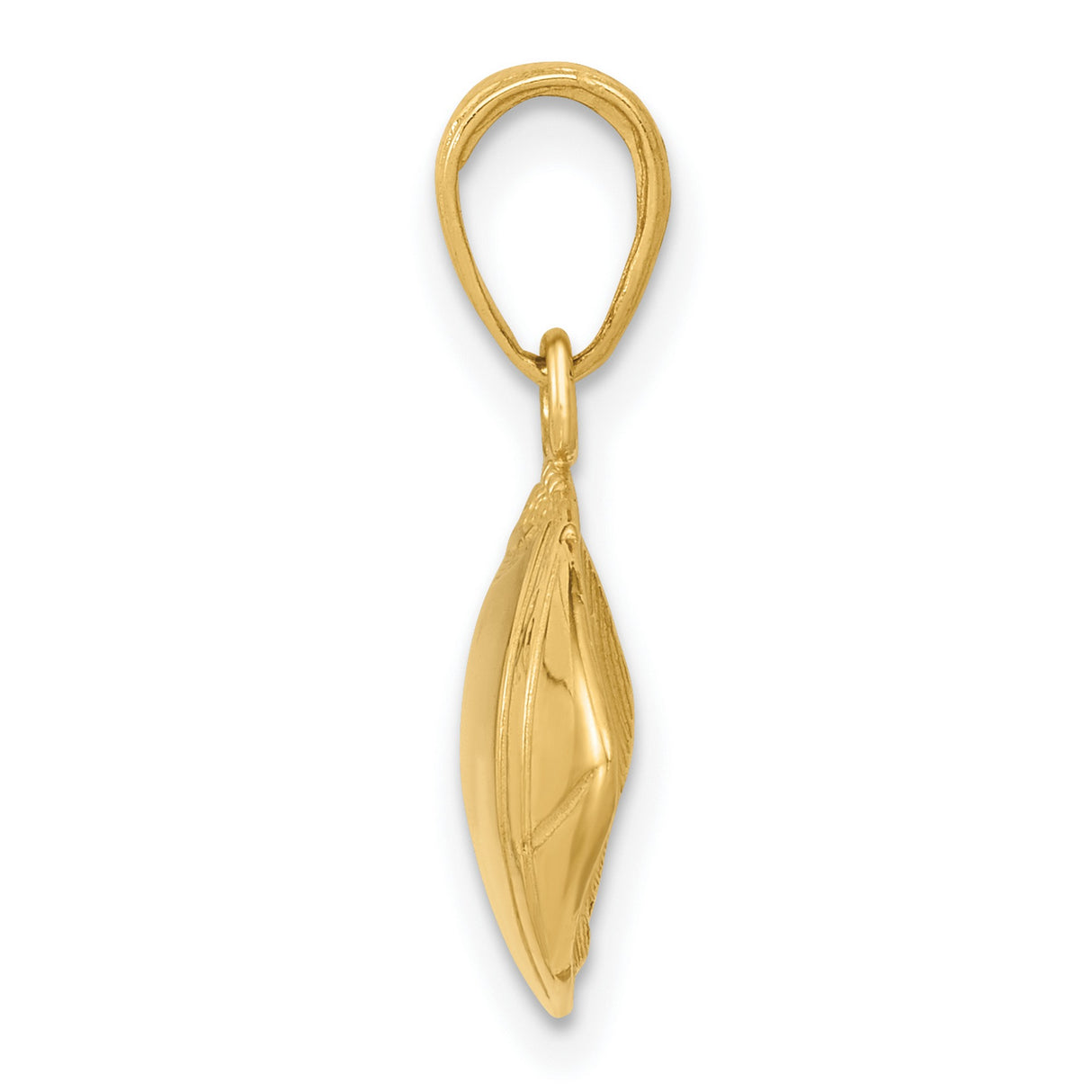 10k Yellow Gold Football Pendant, Unisex Sports Charm with Realistic Detailing