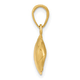 10k Yellow Gold Football Pendant, Unisex Sports Charm with Realistic Detailing