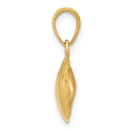 10k Yellow Gold Football Pendant, Unisex Sports Charm with Realistic Detailing