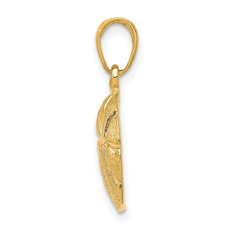 10k Yellow Gold Basketball Pendant, Textured Sports Charm for Men or Unisex Wear