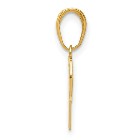 10k Yellow Gold Basketball Pendant with Hoop and Ball Design, Sports Jewelry Charm