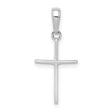 10k White Gold Cross Pendant with Slim Polished Design for Men and Women