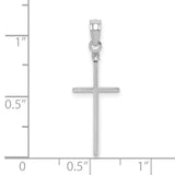 10k White Gold Cross Pendant with Sleek Minimalist Design for Men and Women