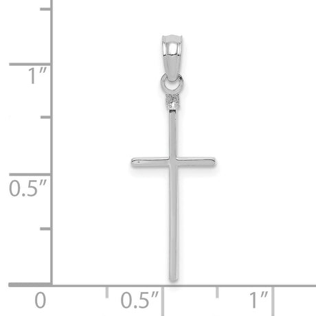 10k White Gold Cross Pendant with Sleek Minimalist Design for Men and Women