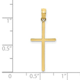 10k Yellow Gold Cross Pendant, Sleek Minimalist Religious Charm for Men and Women