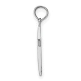 10k White Gold Cross Pendant, Polished Minimalist Religious Charm for Men and Women