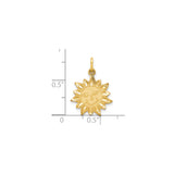 10k Yellow Gold Sun Face Pendant with Radiant Smiling Design, Celestial Boho Jewelry Charm
