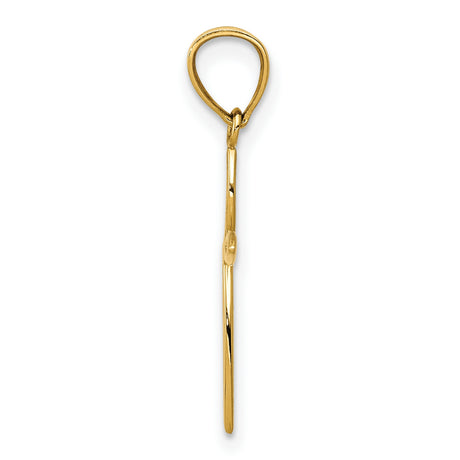 10k Yellow Gold Cross Pendant with Polished Marquise Openwork Design