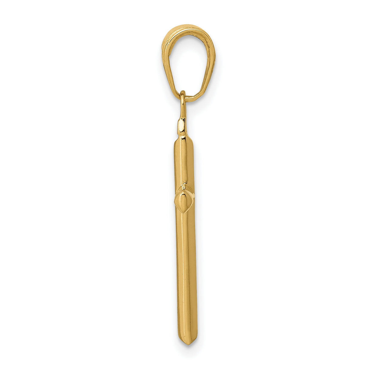 10k Yellow Gold Reversible Latin Cross Pendant with Beveled Edges and Polished Finish