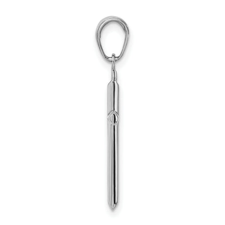 10k White Gold Reversible Latin Cross Pendant with Polished Minimalist Design