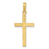 Latin Cross Charm Pendant in Real 10k Yellow Gold