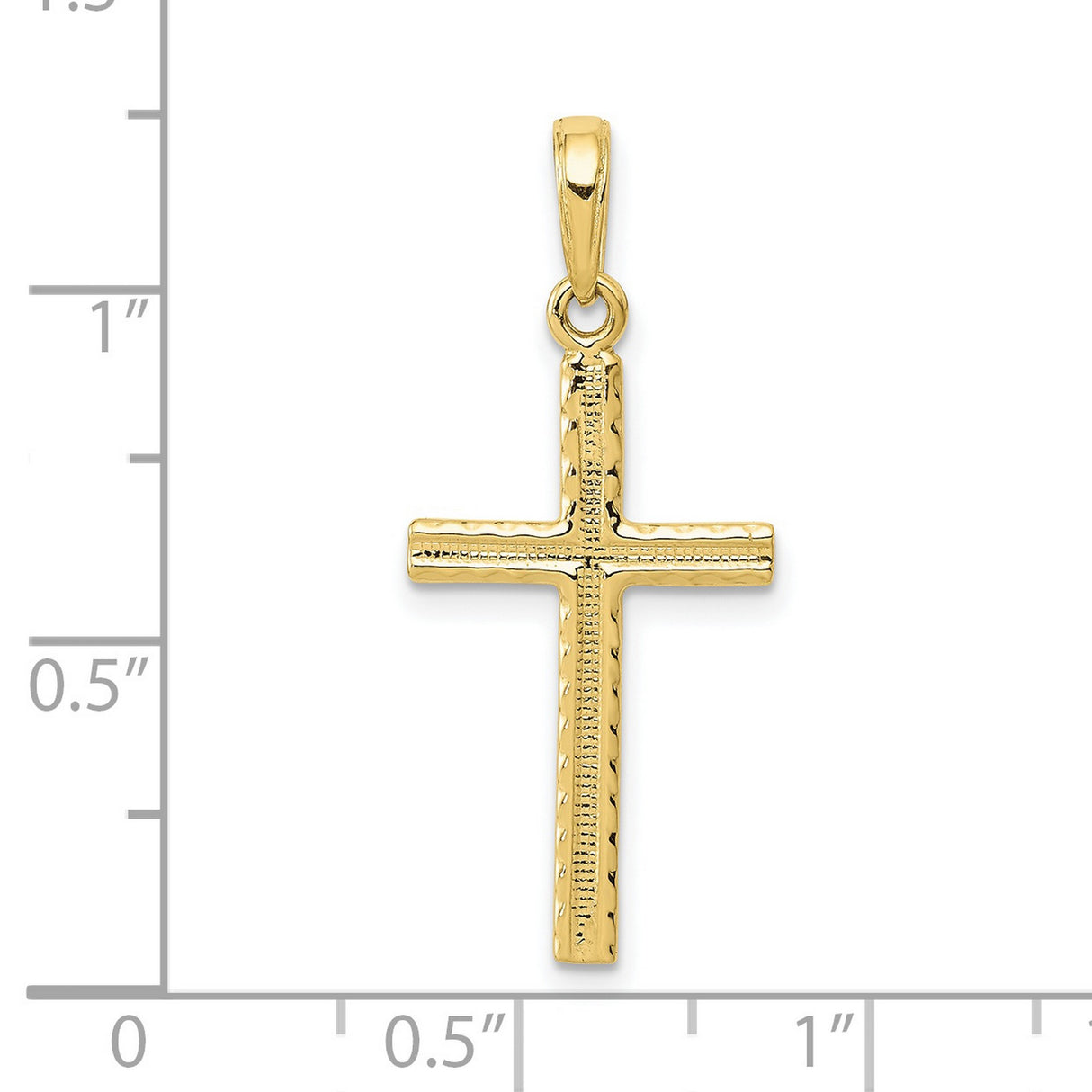 Latin Cross Charm Pendant in Real 10k Yellow Gold