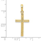 Latin Cross Charm Pendant in Real 10k Yellow Gold