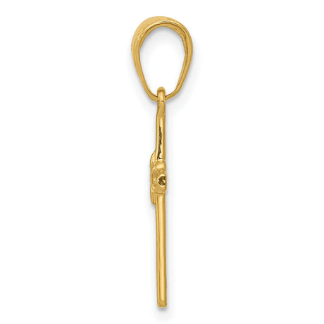 10k Yellow Gold Cross Pendant with Rounded Edges, Polished Finish, Minimalist Religious Design